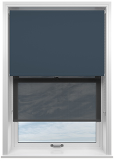 Rimini (Blackout), Navy & Optima Black - Double Roller Blind